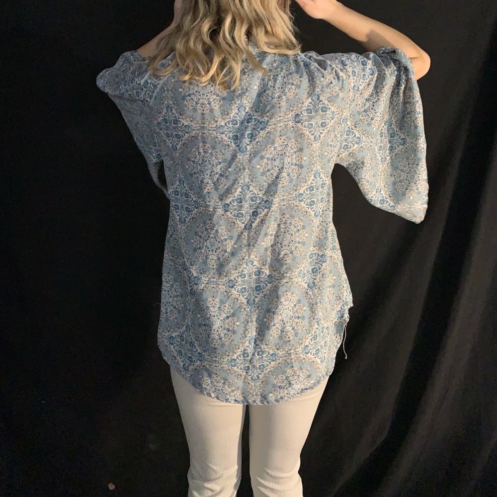 Blue patterned cover up